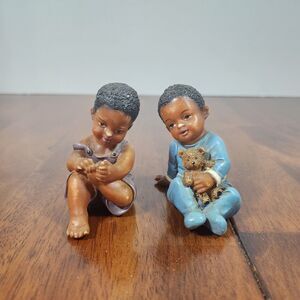 Young's African American Kids Figurines Set of 2